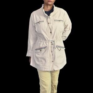 Monroe Main Jacket Tan Khaki Embroidered Utility Canvas Field Cargo Plus Size 1X